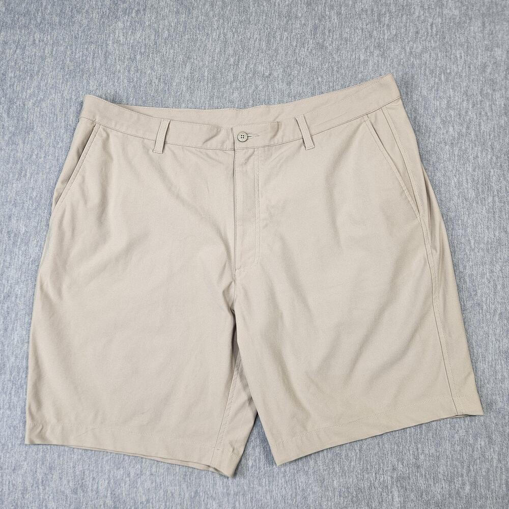 FootJoy Shorts Mens 40 Beige Golf Chino Microfiber Polyester Flat Front
